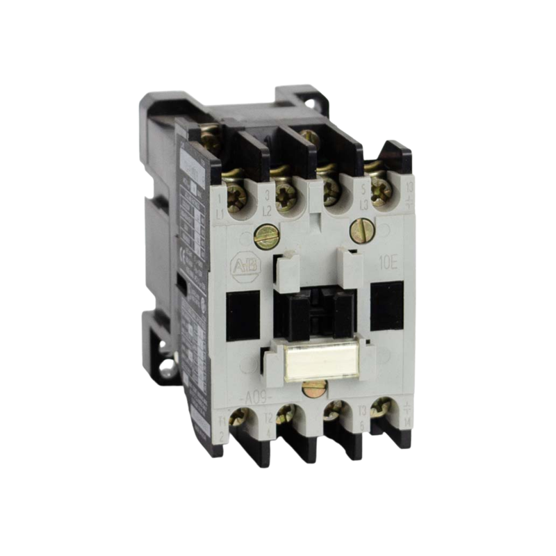 Contator Allen-Bradley 100-A09ND3 para controle de motor com 3 polos e bobina 110/120V AC.