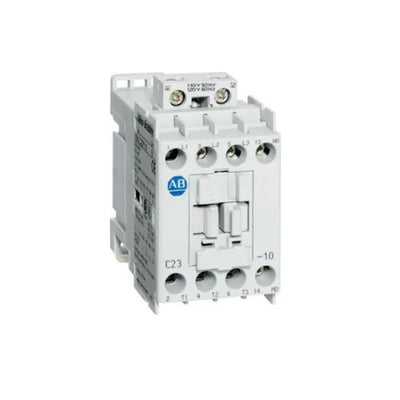 Contator Allen Bradley 100-C09KF01, 3 polos, 9A, 24V AC, ideal para automação e controle industrial.