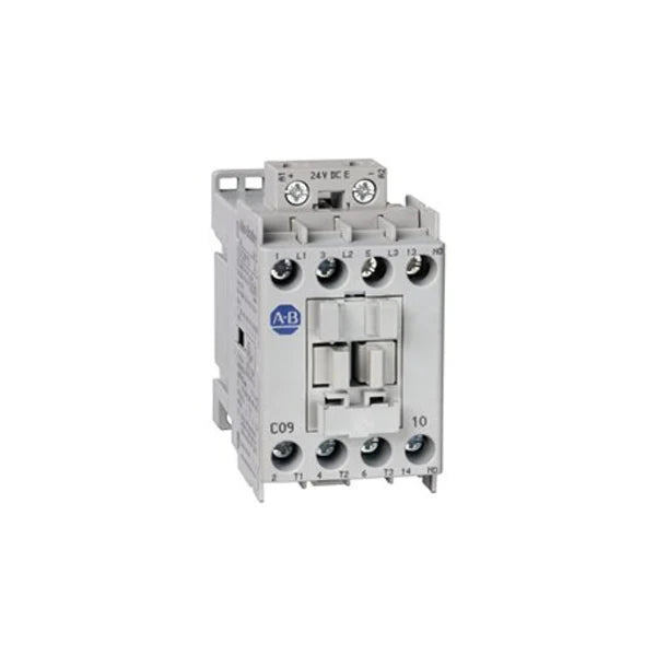 Contator robusto Allen-Bradley 100-C23ZJ10 para controle de motores, design compacto e confiável.