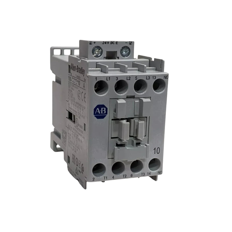 Contator IEC Allen-Bradley 100-C09KJ10 de 9A, 24V AC 50/60Hz, ideal para controle de motores.
