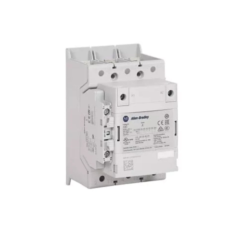 Contator Allen-Bradley para controle industrial, 146A, trifásico, bobina 100-250V.