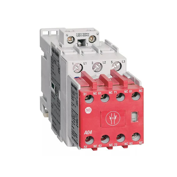 Contato de segurança Allen-Bradley 100S-C30EJ14BC, 30A, bobina 24V DC, contatos espelho para controle seguro