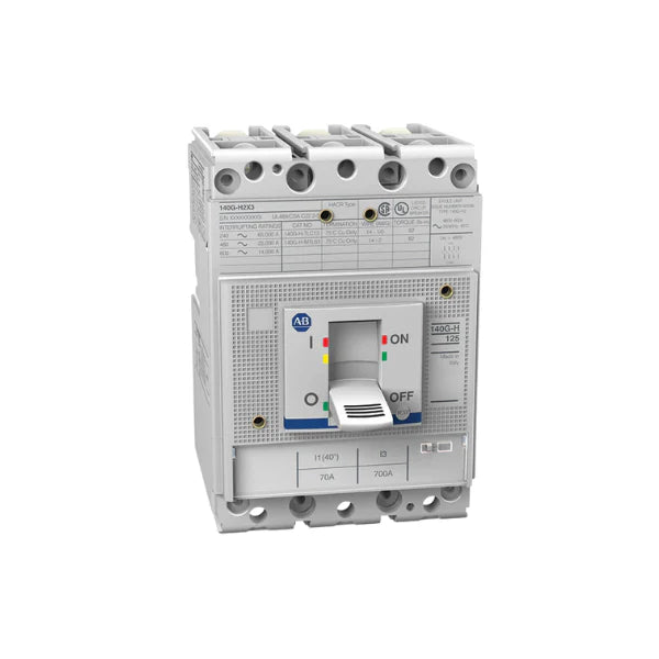 Disjuntor de alto desempenho Allen-Bradley 140G-H6C3-C25 com proteção térmica magnética, 3 polos e 25 A.