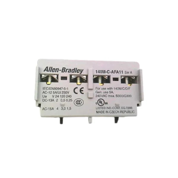 Contato auxiliar interno 140M-C-AFA11 para disjuntores de motor da Allen-Bradley. Confiável e eficiente.