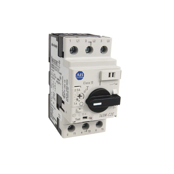 Proteção de motores industriais com disjuntor Allen-Bradley 140M-C2E-B63, 63A, design compacto e confiável.