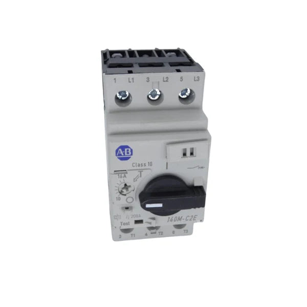 Disjuntor Allen-Bradley 140M-C2E-C16 para proteção de motores em ambientes industriais exigentes.