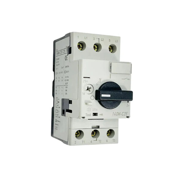 Disjuntor Allen Bradley 140M-C2E-C25 protege motores com ajuste 18-25A e disparo magnético 13x Ie.