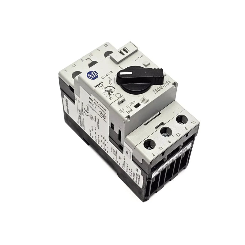 Disjuntor Allen-Bradley 140M-D8E-C16 alta proteção para motores industriais, prevenindo sobrecarga e curtos.