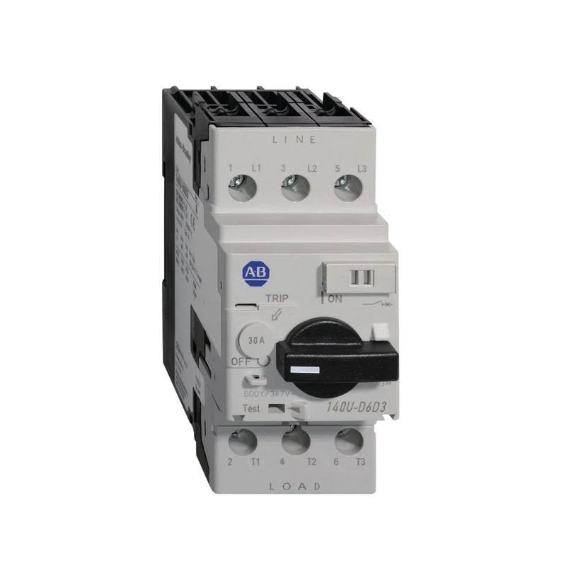 Disjuntor Allen-Bradley 140U-D6D3-C15, 15A, 3 polos, proteção robusta e confiável para aplicações industriais.