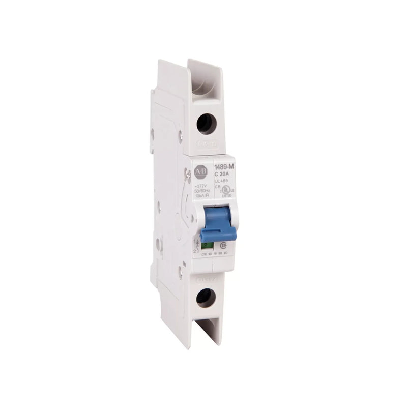 Disjuntor em miniatura Allen-Bradley 1489-M1C020, 1 polo, corrente de 2A, curva C, proteção de circuitos industriais.