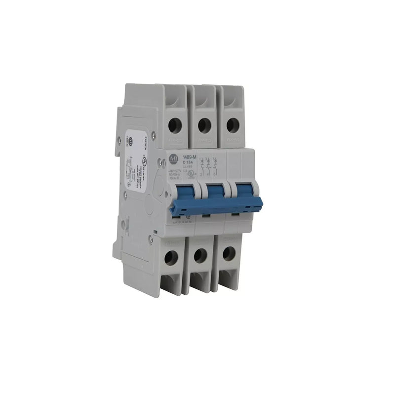 Disjuntor Allen-Bradley 1489-M3C100 de 10A, 3 polos, uso industrial.