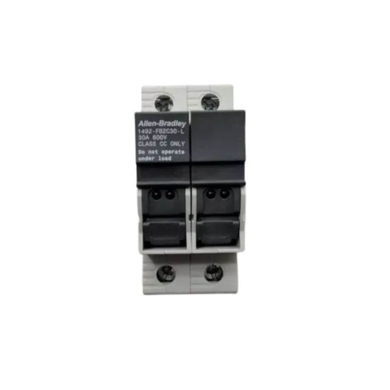 Porta-fusível de 2 polos Allen Bradley com LED, tipo CC, 30A, ideal para proteção elétrica industrial.