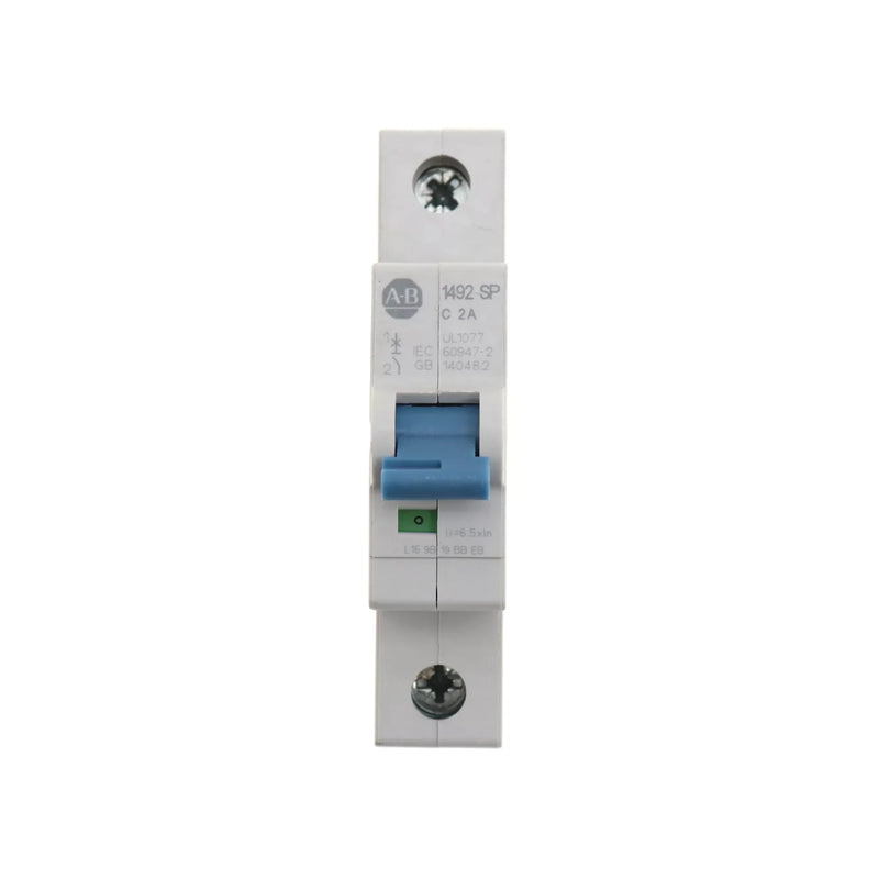 1492-SPM1C020, disjuntor Allen-Bradley 2A, proteção eficaz para circuitos em painéis de controle industrial.