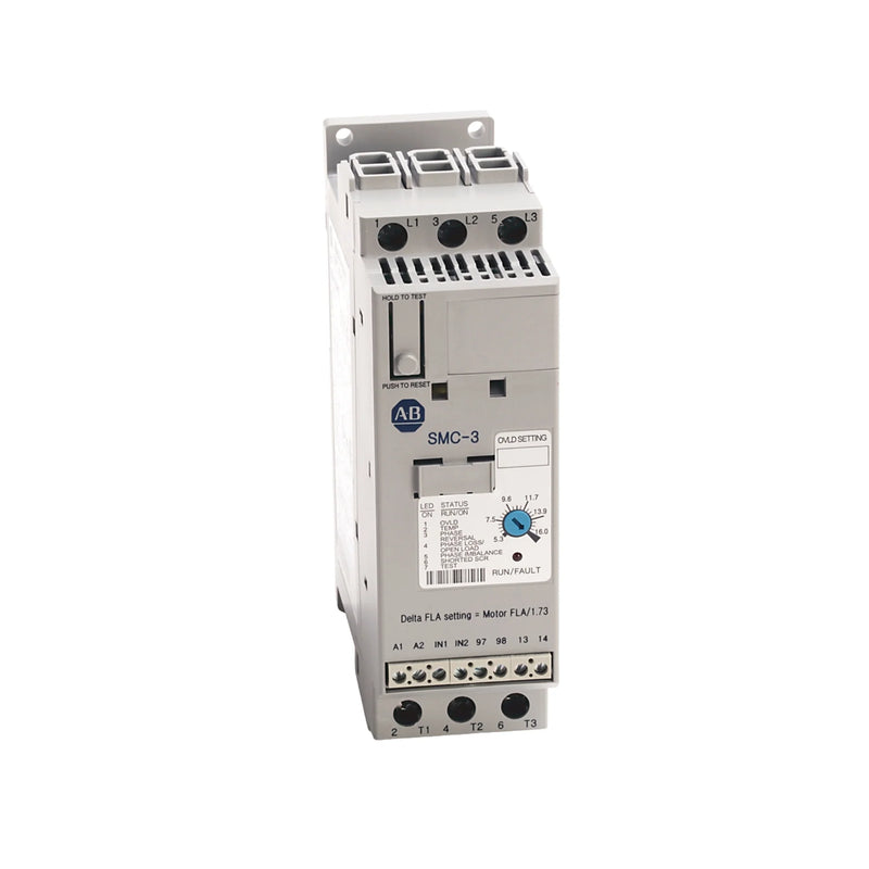 Controlador Allen-Bradley 150-C25NCD, partida suave, 25A, 600V, controle AC 100–240V, SMC-3