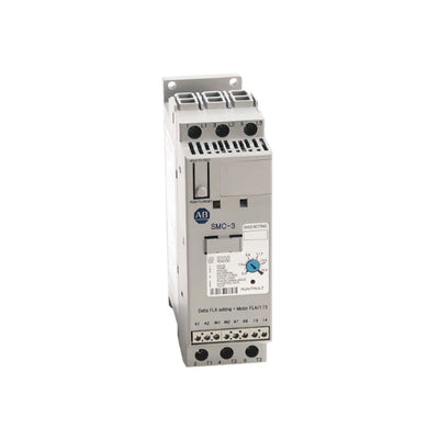 Soft Starter Allen Bradley 150-C60NBD para controle de motores, 60A, compatível com tensões 200-480V AC, design compacto.