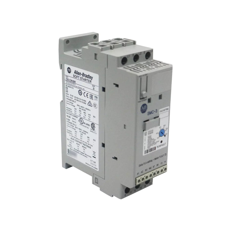 Controlador de Motor SMC-3 Allen-Bradley 150-C9NBR com 9A e tensão de linha de 480V para aplicações industriais.