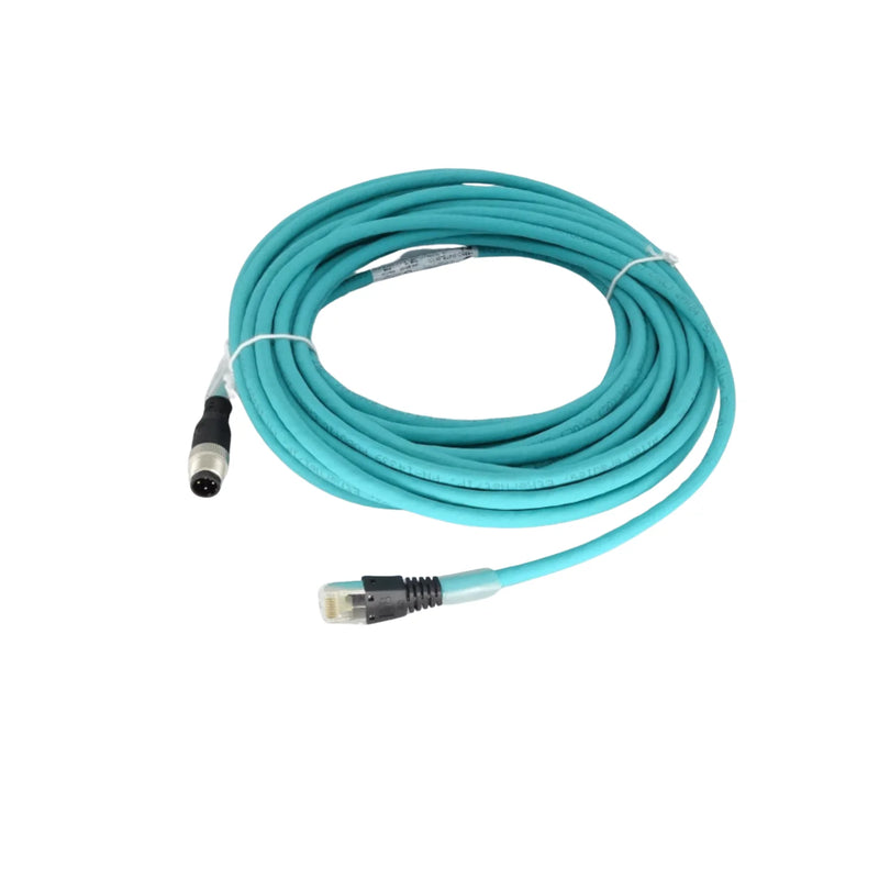 Cabo EtherNet Allen-Bradley de 10m, conector M12 macho reto para RJ45, revestimento TPE resistente, ideal para automação