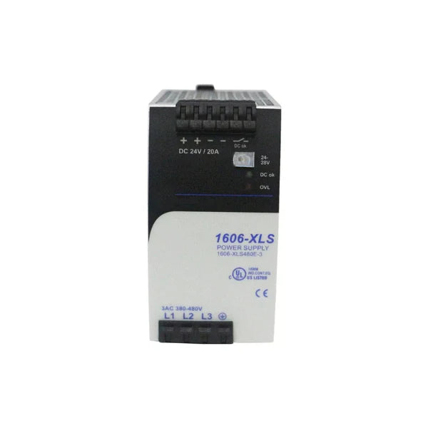 Fonte Allen-Bradley 1606-XLS480E-3, 480W, 24V DC, alta eficiência para aplicações industriais.