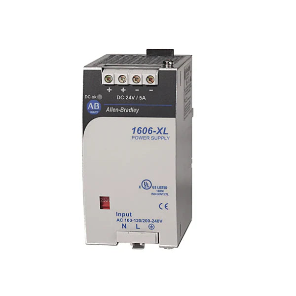Fonte de alimentação AC/DC Allen-Bradley de 120W, 480V AC, trilho DIN, para automação industrial eficiente.
