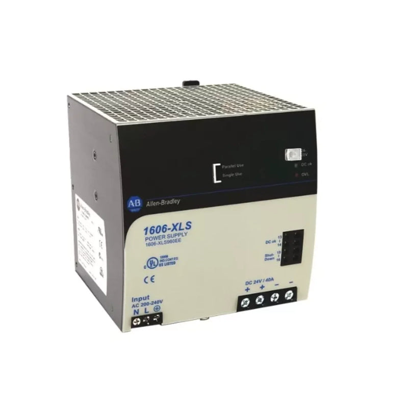 Fonte de Alimentação Allen-Bradley 1606-XLS960EE, 960W, 24-28V DC, 40A, entrada 200-240V AC, trilho DIN.