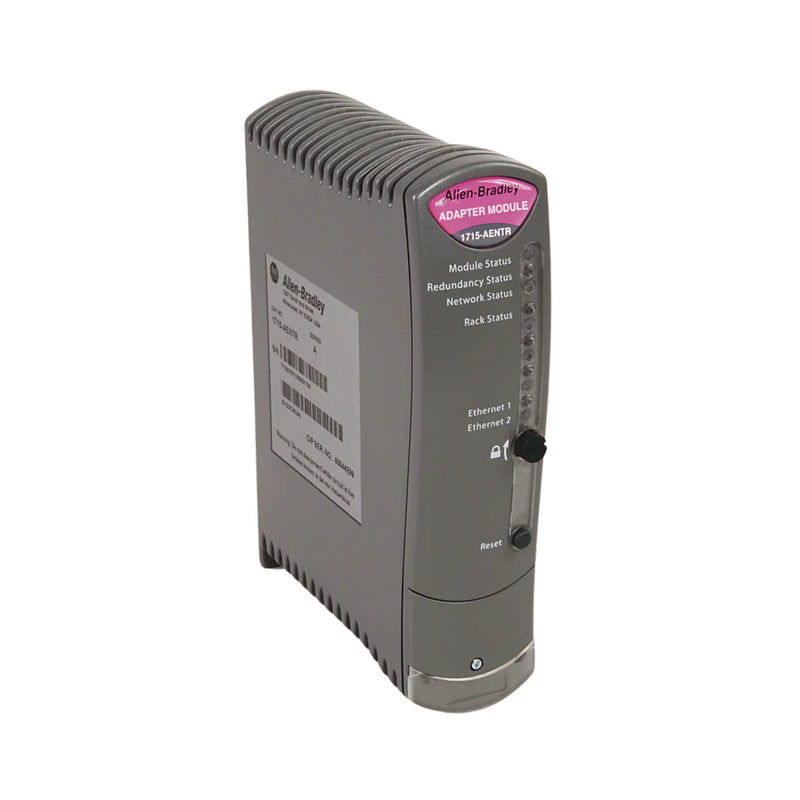 Adaptador redundante 1715-AENTR Allen-Bradley para sistemas I/O em automação industrial. Alta eficiência e confiabilidade.