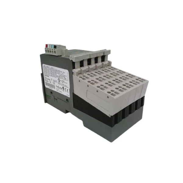 Módulo Allen-Bradley 1734-DIB8XOW8, 8 entradas digitais, 8 saídas relé, design compacto, confiabilidade industrial.