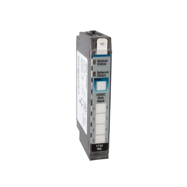 Módulo de Entrada Allen Bradley 1734-IB8 com 8 entradas digitais de 24V DC para automação industrial.