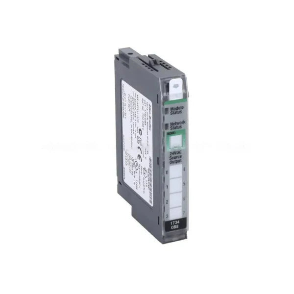 Módulo Allen-Bradley 1734-OB8E, 8 saídas digitais, operação 10-28.8V DC, ideal para controle industrial eficiente.