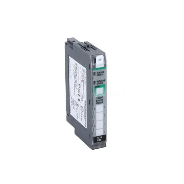 Módulo Allen Bradley 1734-OB8K, 8 saídas digitais, 24V DC, design compacto, automação industrial confiável.