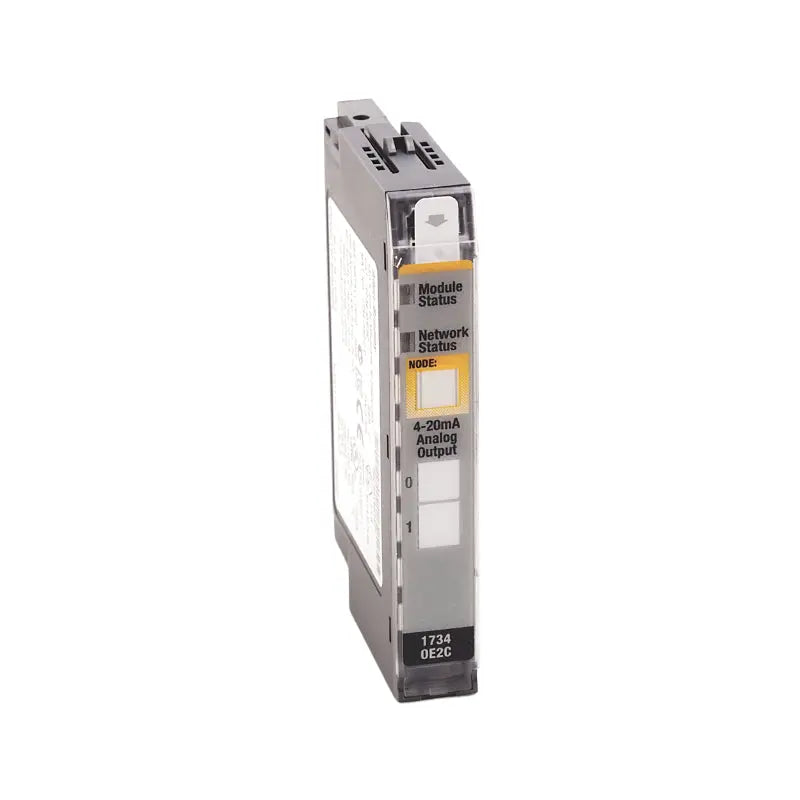 Módulo Allen Bradley 1734-OE2C para controle analógico preciso em sistemas de automação industrial.