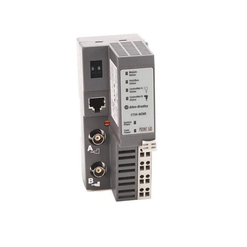 Adaptador Allen-Bradley 1734-ACNR: comunicação flexível e confiável em redes ControlNet com 63 módulos Point I/O.