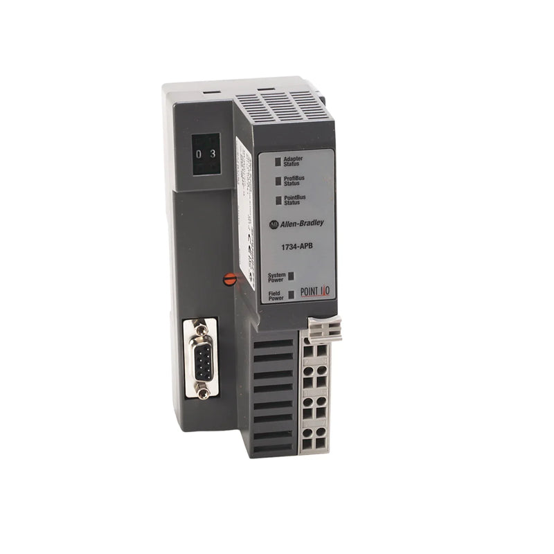 Módulo adaptador Allen-Bradley 1734-APB para comunicação PROFIBUS eficiente com Point I/O.