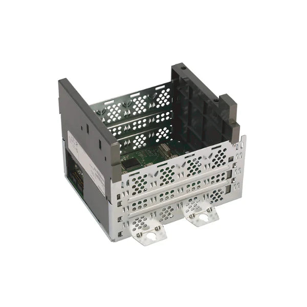 Imagem do chassi de 4 slots 1746-A4 Allen-Bradley para controladores SLC 500.