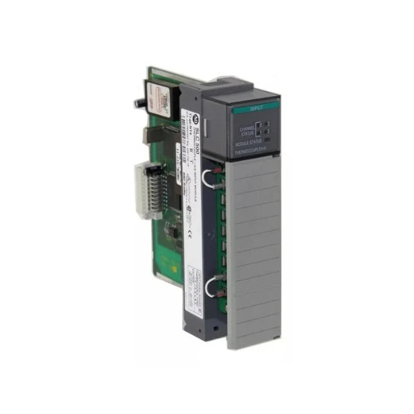Módulo Allen-Bradley 1746-NT4 para SLC 500, 8 canais diferenciados, suporta termopares e sinais mílimetros.