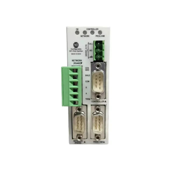 Divisor de porta Allen-Bradley 1747-DPS2 para PLC SLC 500, suporta múltiplos dispositivos em uma única porta.