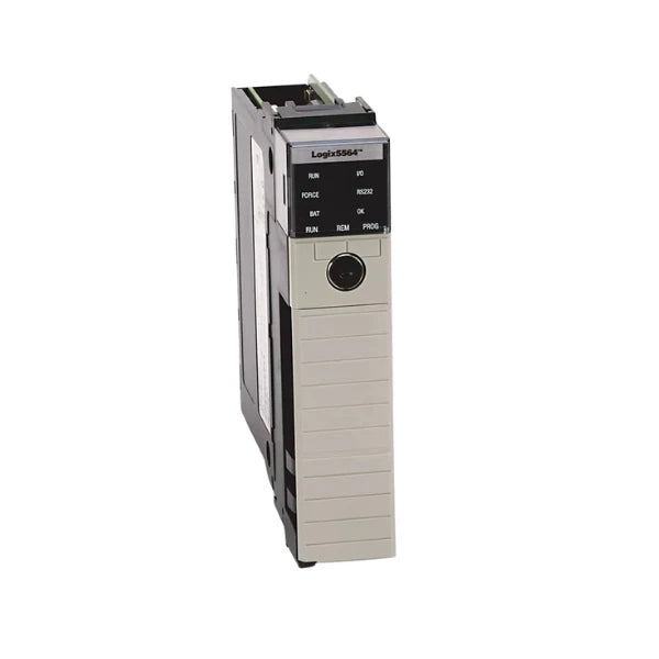 Controlador Allen-Bradley 1756-L64 ControlLogix 5570 com porta USB e display para automação industrial.