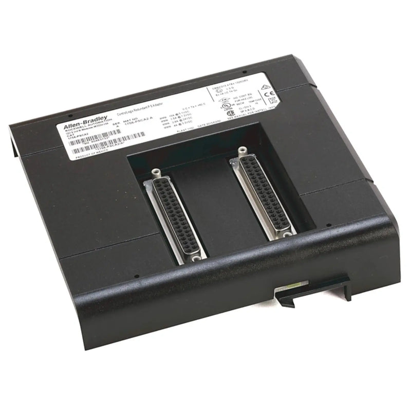 Adaptador de chassi Allen-Bradley 1756-PSCA2 para sistemas ControlLogix com entradas de energia duplas.