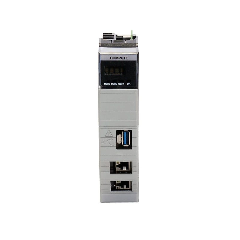 Módulo Allen-Bradley 1756-CMS1B1 ControlLogix com CPU Intel Atom e SSD para automação industrial avançada.