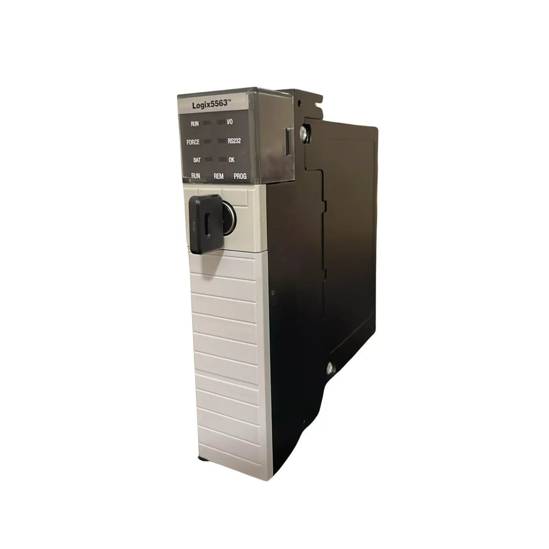 Controlador Allen-Bradley 1756-L63 ideal para automação industrial com 8MB memória, múltiplas tarefas e porta RS-232.