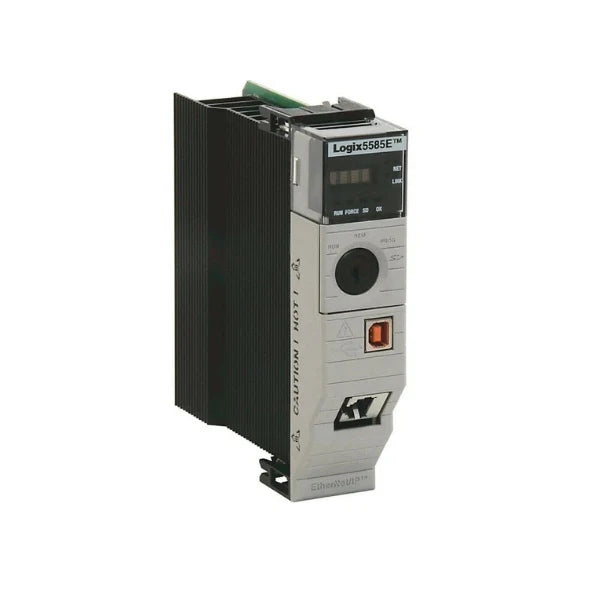 Controlador Allen-Bradley 1756-L83E com porta Ethernet Gigabit e 10 MB de memória de usuário.