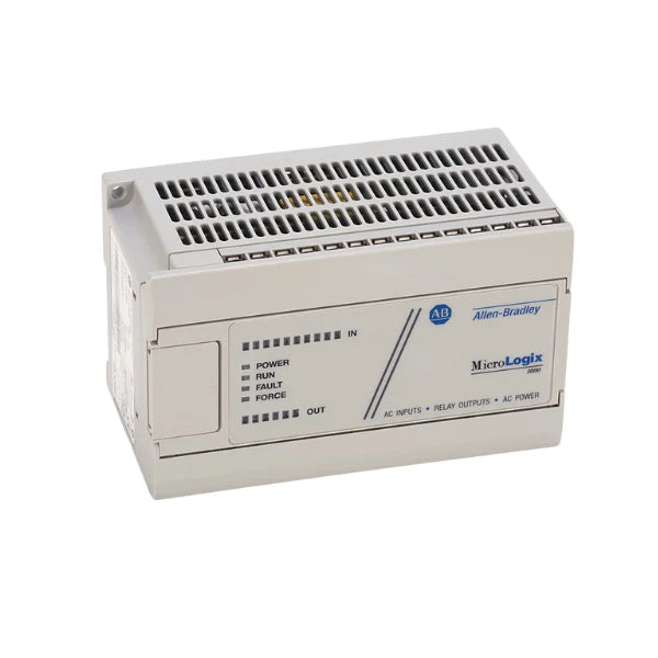 Controlador compacto Allen-Bradley 1761-L10BWA, entradas 120V AC, saídas a relé, ideal para automação.
