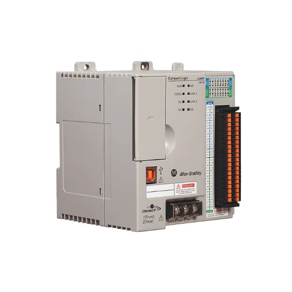 Allen-Bradley 1769-L24ER-QB1B CompactLogix 5370 com I/O digital e 2 portas Ethernet para automação de médio porte.