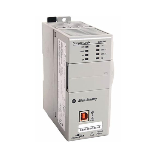 Controlador Allen-Bradley 1769-L36ERM CompactLogix, 3 MB de memória, EtherNet/IP e controle de movimento industrial.