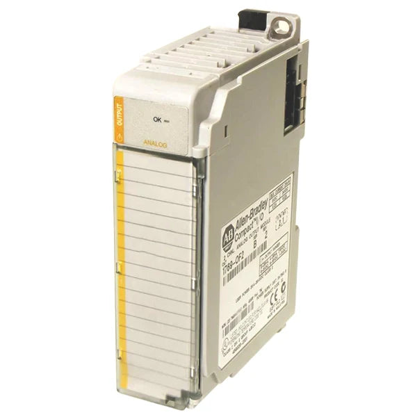 Módulo de saída analógica dual 1769-OF2 Allen-Bradley para controle preciso em automação industrial, alta resolução e configurabilidade.