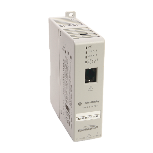 Adaptador EtherNet/IP Allen-Bradley 1783-ETAP2F projetado para rede industrial confiável e eficiente.