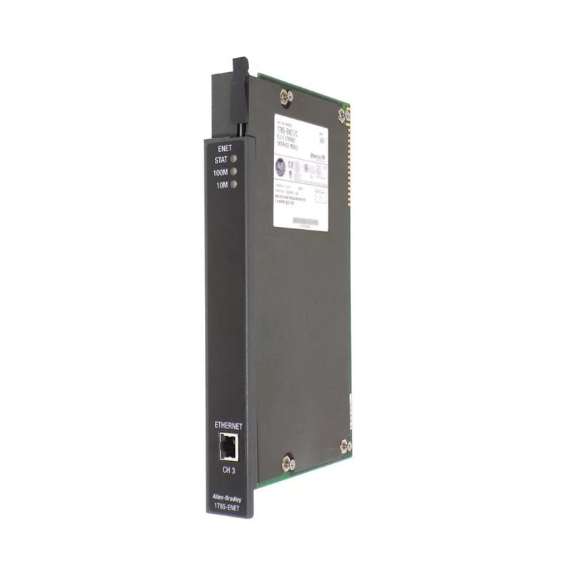 Módulo Allen-Bradley 1785-ENET, interface de rede PLC-5, automação industrial.