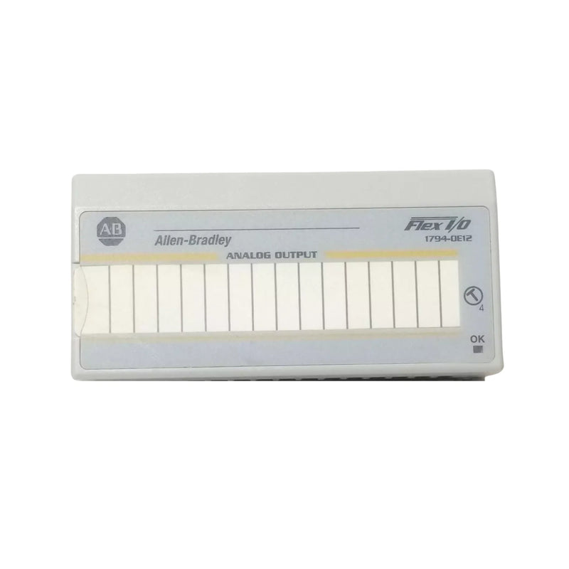 Módulo de saída analógica Allen-Bradley 1794-OE12 com 12 saídas, ±10V, resolução de 16 bits, 24V DC.