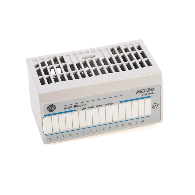 Módulo de entrada Allen-Bradley 1794-IB16D para automação industrial com sistemas I/O distribuídos. Diagnósticos integrados.