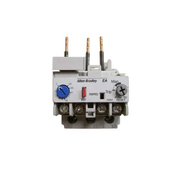 Relé de Sobrecarga Allen-Bradley 193-EA1DB com faixa de 1.0-2.9A e reset manual para proteção de motor.