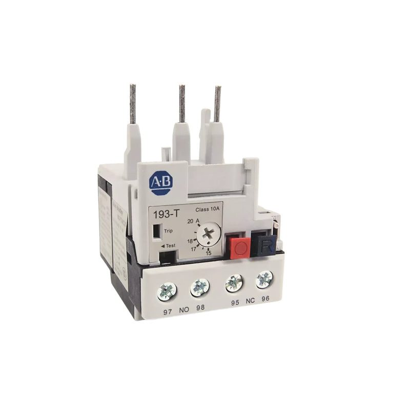 Relé de Sobrecarga Allen-Bradley 193-T1AC16 com design bimetálico IEC e faixa de corrente 11,3-16,0A.